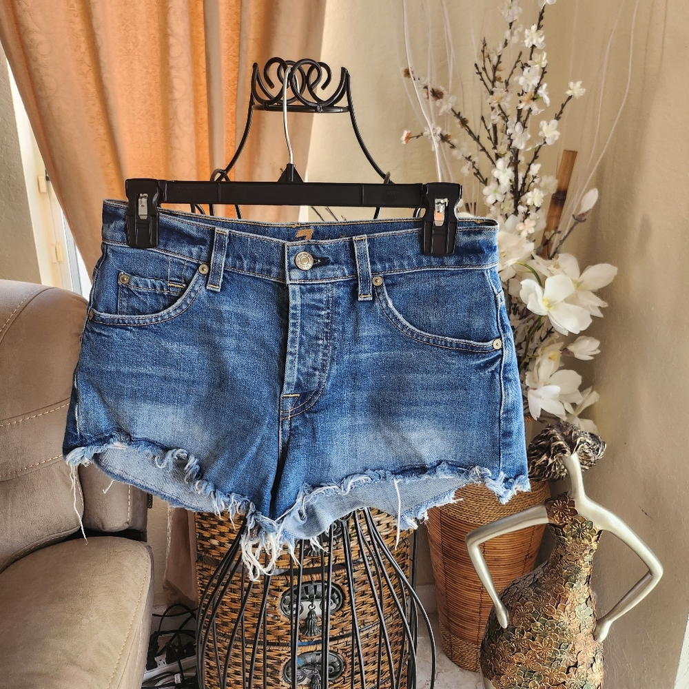 7 For All Mankind Blue Jean Shorts